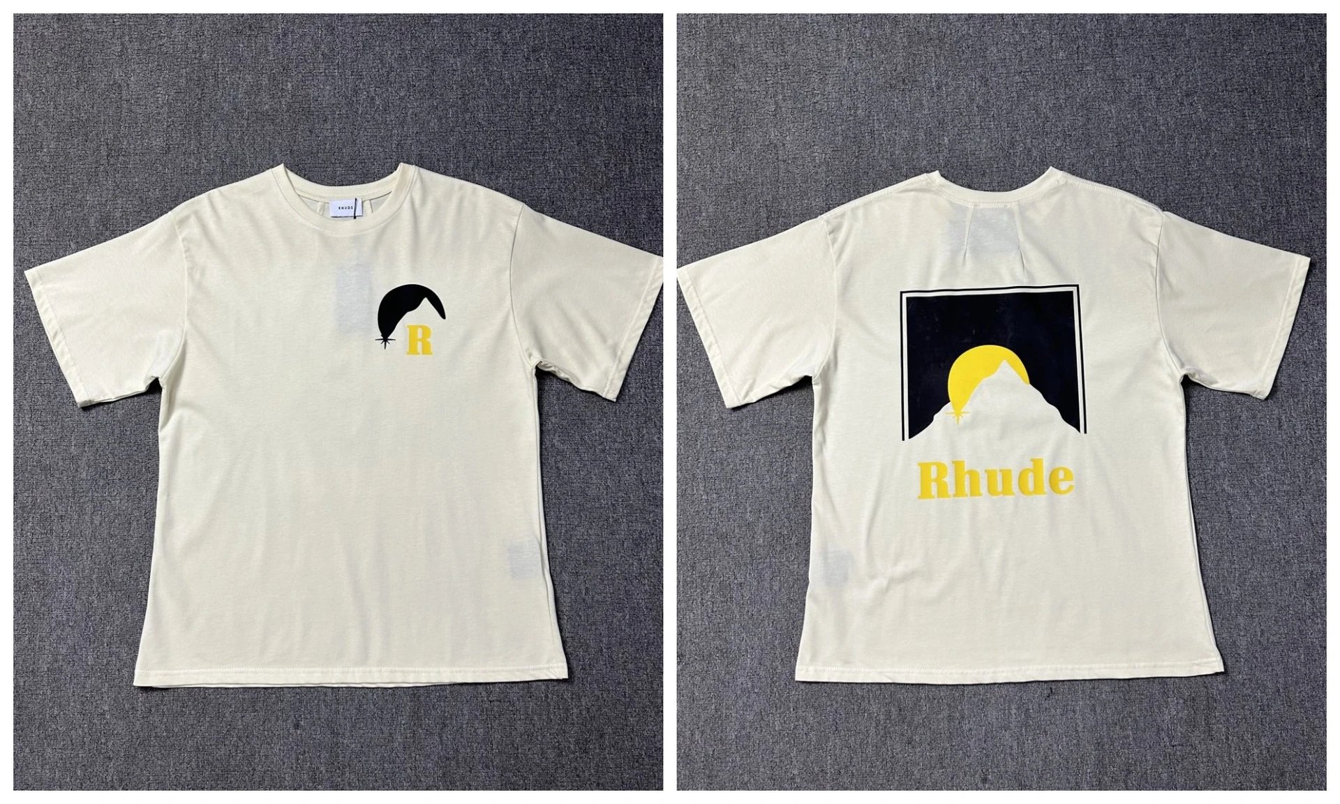 Rhude T-Shirts Cannes graphic print — 1206 Beige apricot