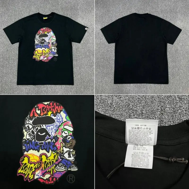 BAPE T-Shirts Short-Sleeve Graphic T-Shirt — XX025 black