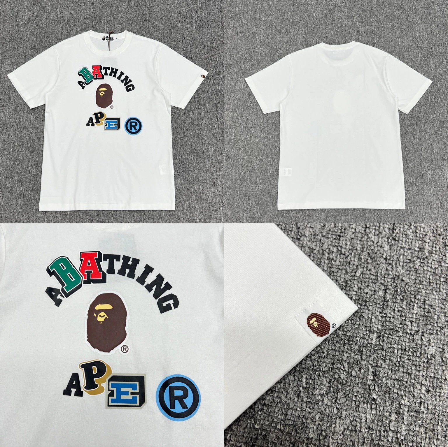 BAPE T-Shirts Short-Sleeve Graphic T-Shirt — XX322 white