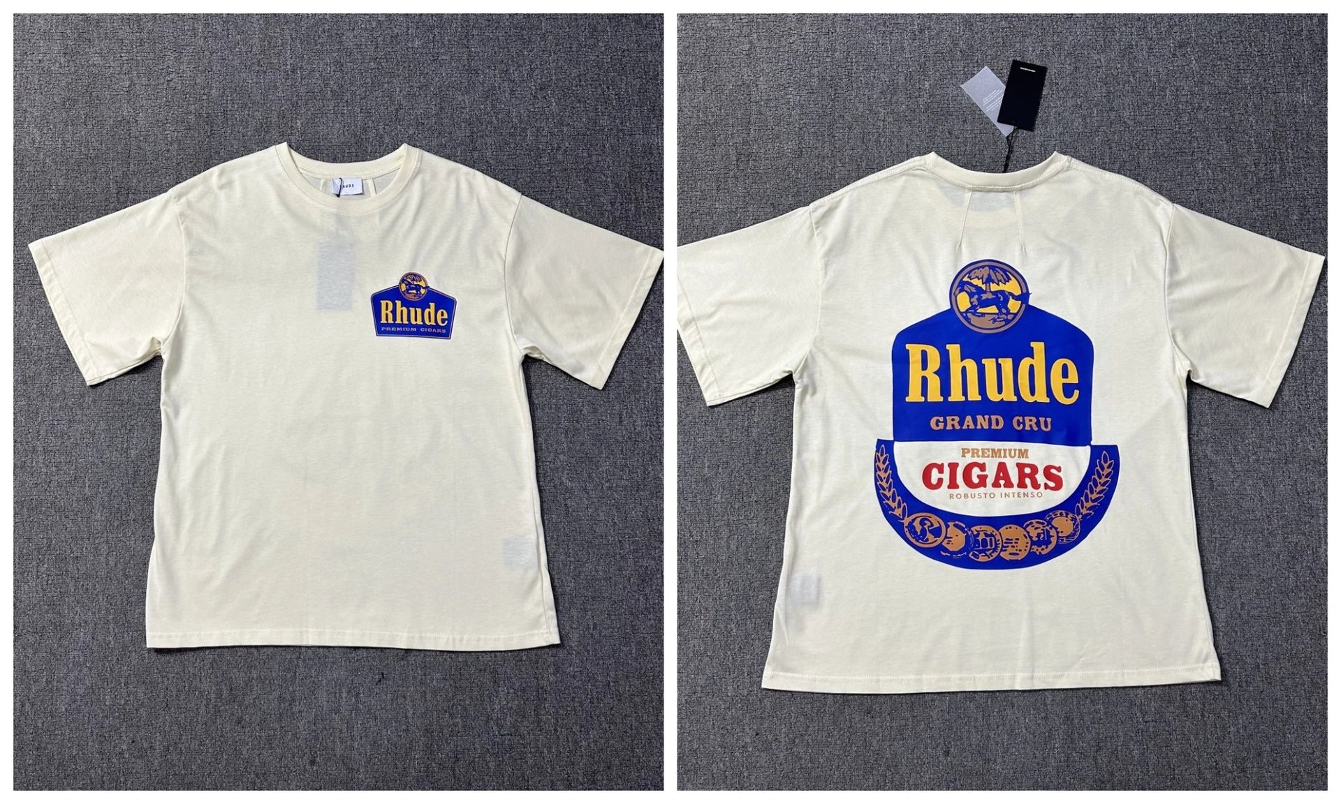Rhude T-Shirts Cannes graphic print — 1205 Beige apricot