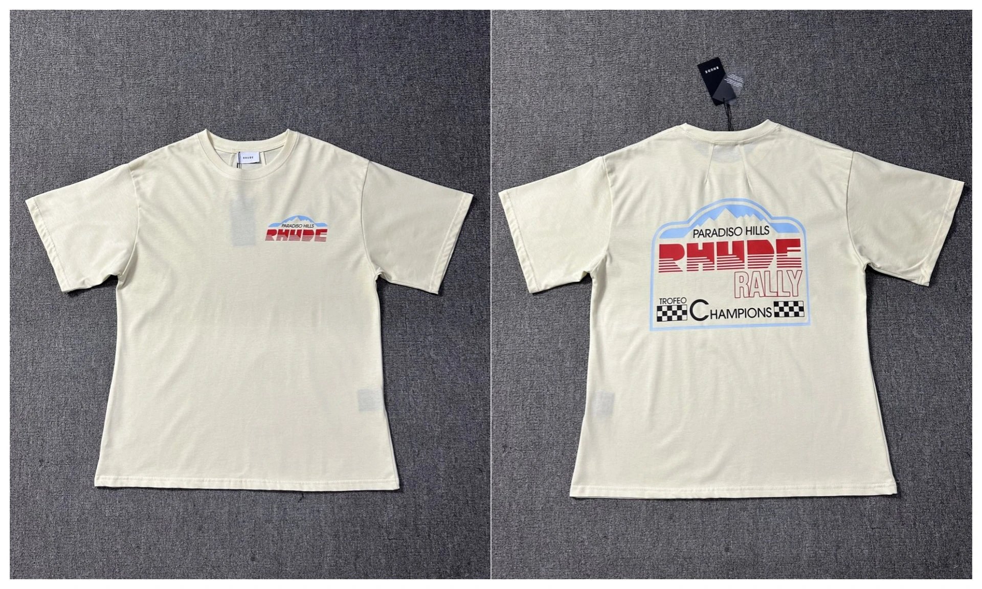 Rhude T-Shirts Cannes graphic print — 1208 Beige apricot