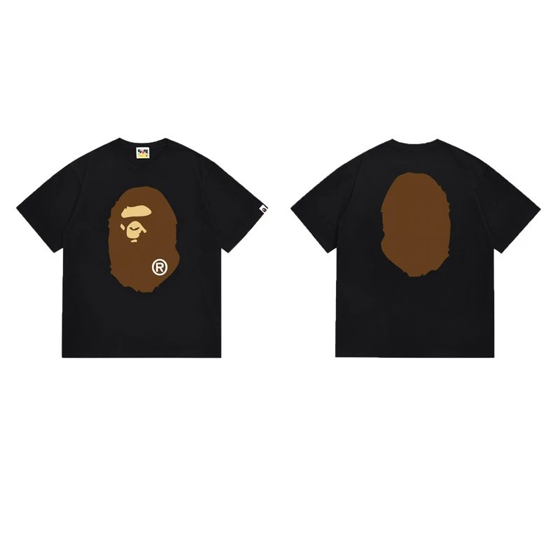 BAPE T-Shirts Short-Sleeve Ape Head Graphic — 175 black