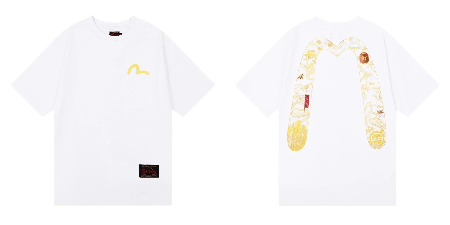 Evisu T-Shirts Short-Sleeve Graphic T-Shirt — QC 028 white