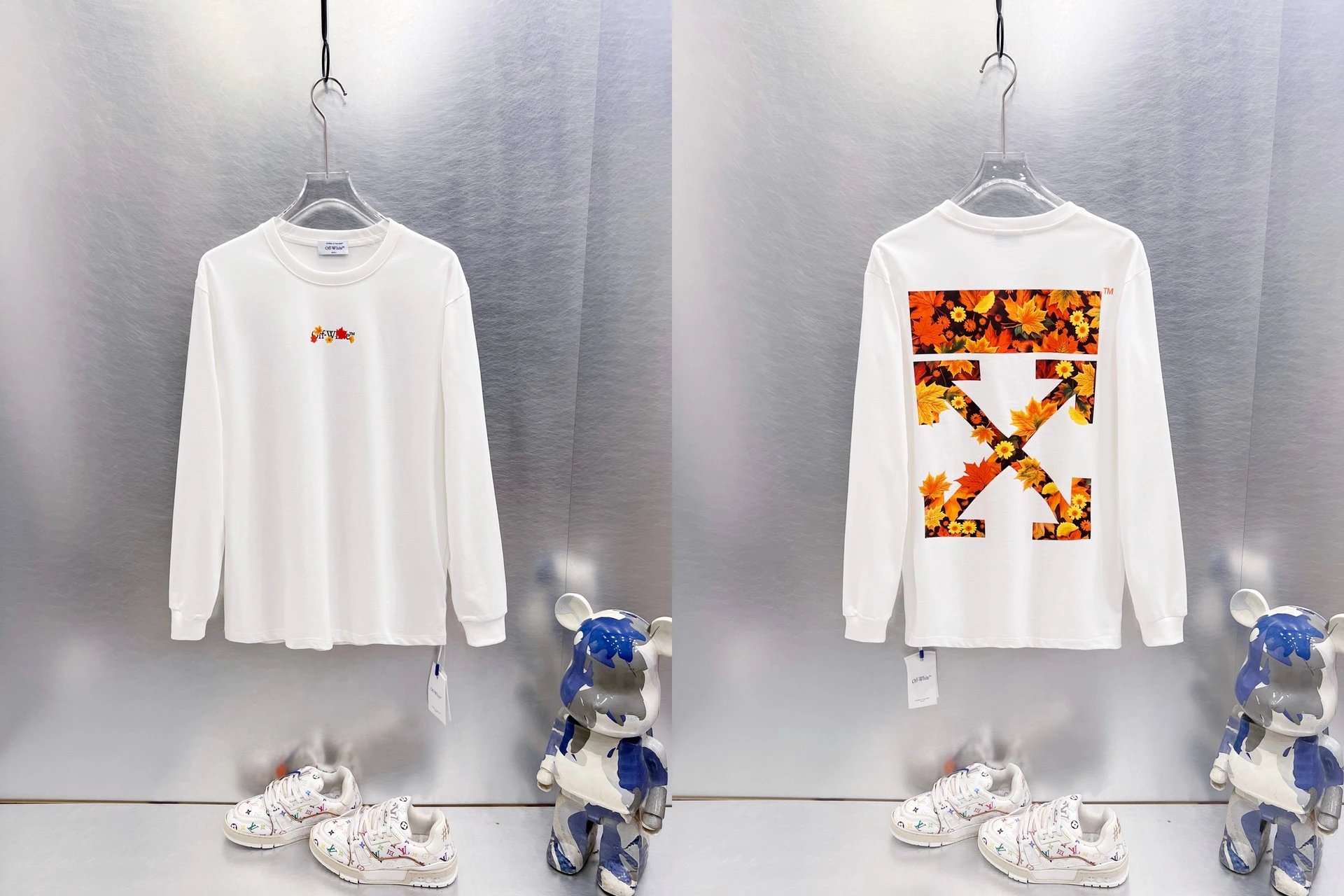 Off-White T-Shirts Long-Sleeve Graphic Arrow T-Shirt — 9637 white