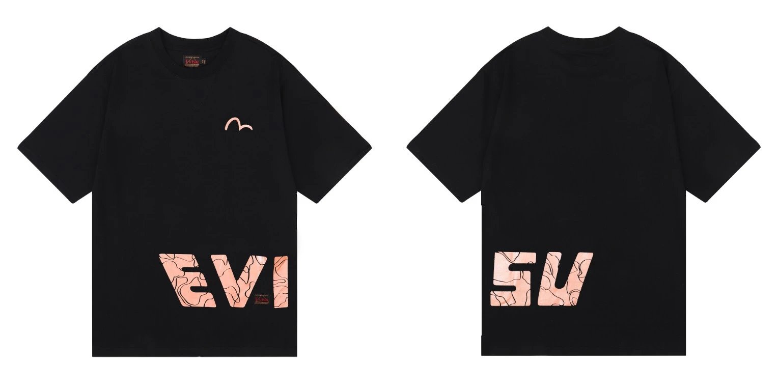 Evisu T-Shirts Short-Sleeve Graphic T-Shirt — QC 019 Black