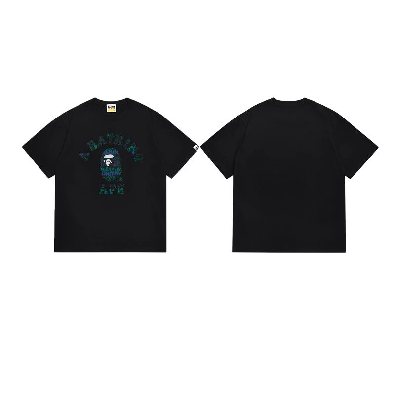 A BATHING APE T-Shirts Graphic Print T-Shirt — 124 black