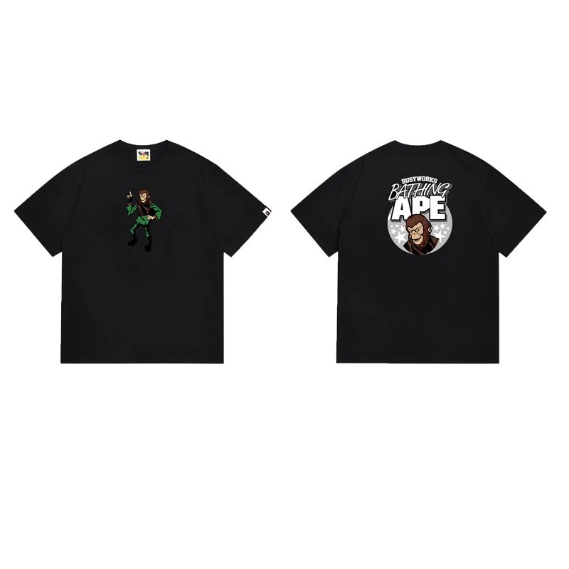 A Bathing Ape T-Shirts Short-Sleeve Graphic T-Shirt — 137 Black