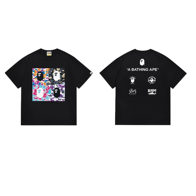 A Bathing Ape T-Shirts Short-Sleeve Graphic T-Shirt — 141 Black