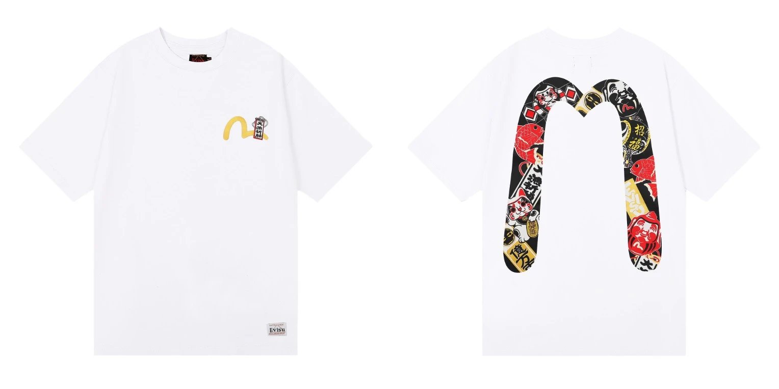 Evisu T-Shirts Short-Sleeve Graphic T-Shirt — QC 018 white