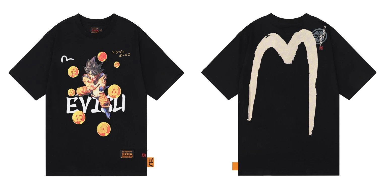 Evisu T-Shirts Short-Sleeve Seagull Logo Print T-Shirt — 40