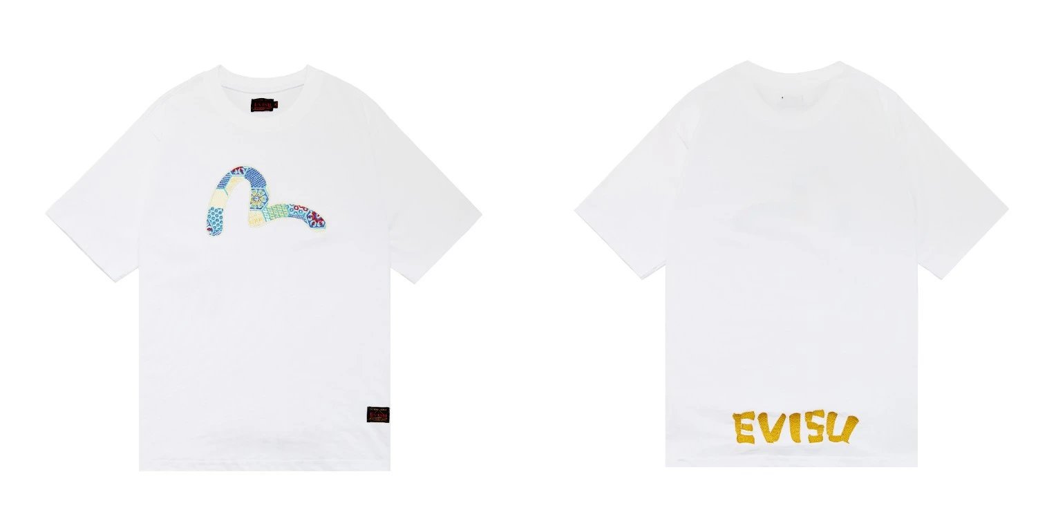 Evisu T-Shirts Short-Sleeve Graphic T-Shirt — QC 010 white
