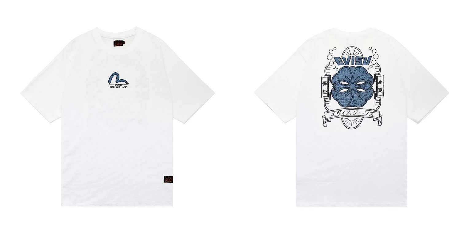 Evisu T-Shirts Short-Sleeve Graphic T-Shirt — QC 06 white