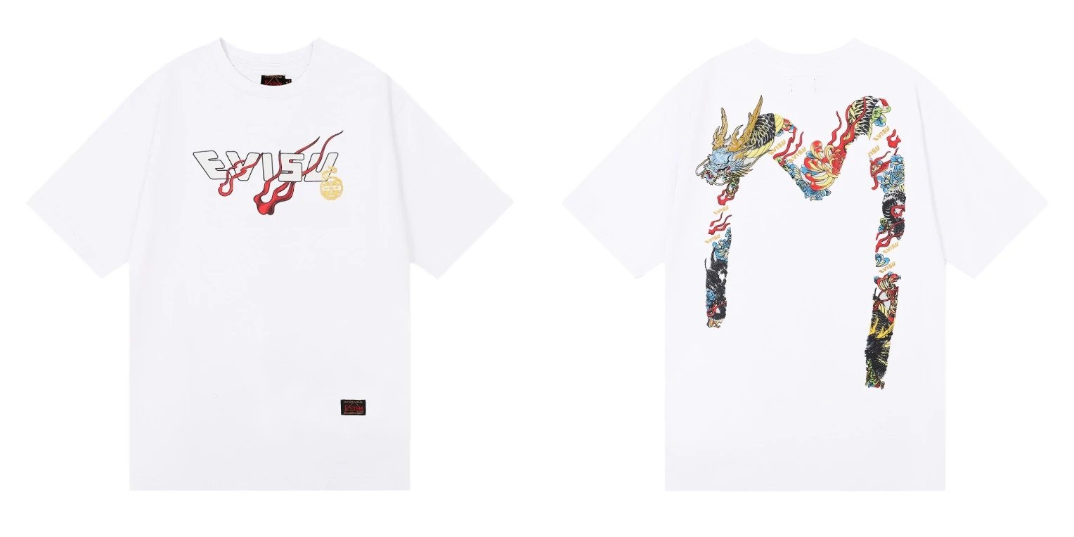 Evisu T-Shirts Short-Sleeve Seagull Logo Print T-Shirt — 37