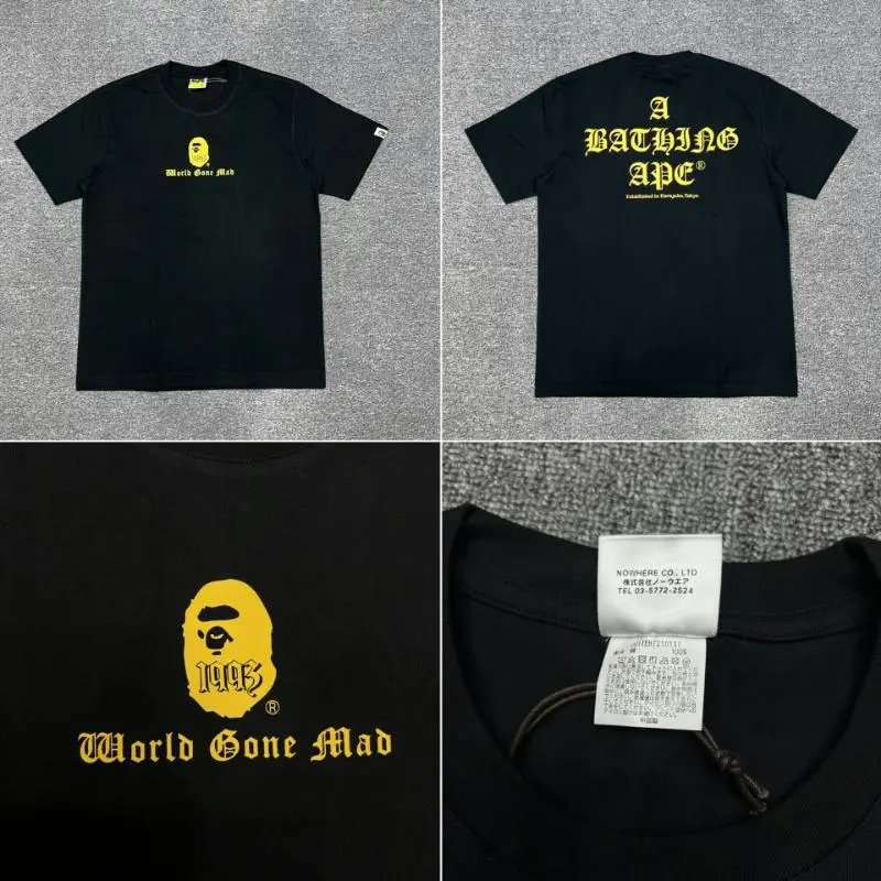 A Bathing Ape T-Shirts Short-Sleeve Head Graphic T-Shirt — 028 black
