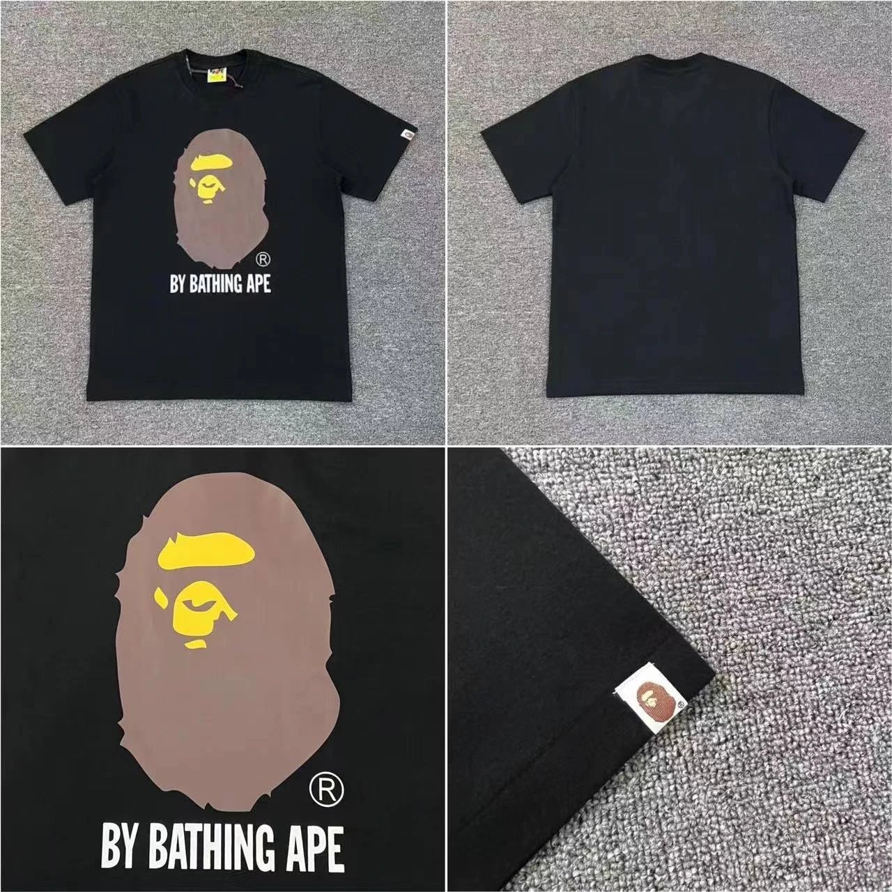 A Bathing Ape T-Shirts Short-Sleeve Head Graphic T-Shirt — 223 black