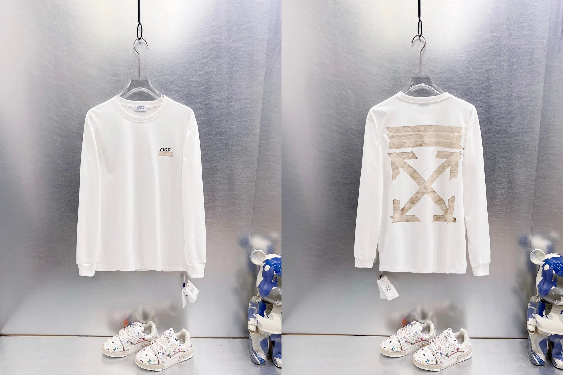 Off-White T-Shirts Long-Sleeve Graphic Arrow T-Shirt — 9631 white