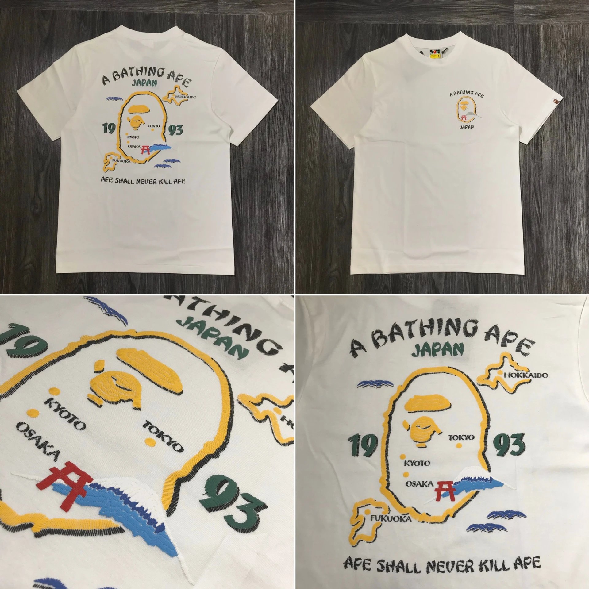 A Bathing Ape T-Shirts Short-Sleeve Head Graphic T-Shirt — 159 white