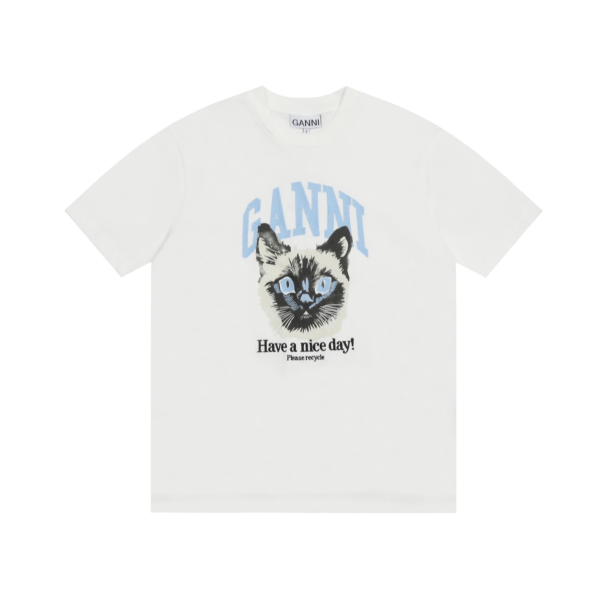 GANNI T-Shirts Graphic Print Short-Sleeve T-Shirt — GA64