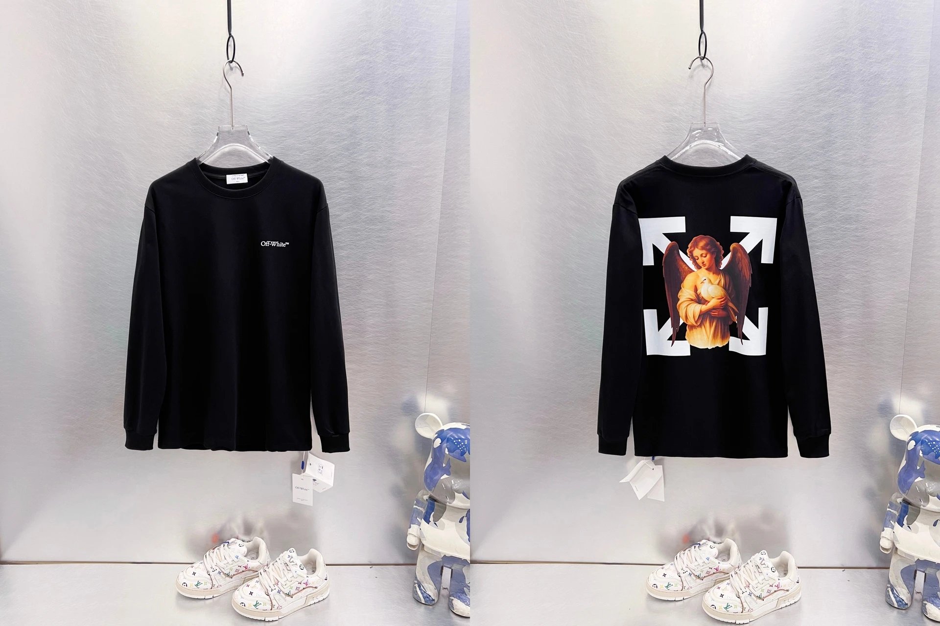 Off-White T-Shirts Long-Sleeve Graphic Arrow T-Shirt — 9632 Black