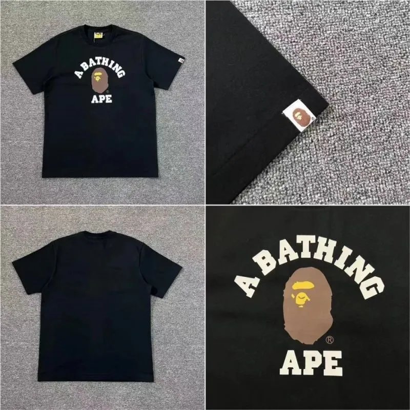 A Bathing Ape T-Shirts Head Graphic T-Shirt — Black 007