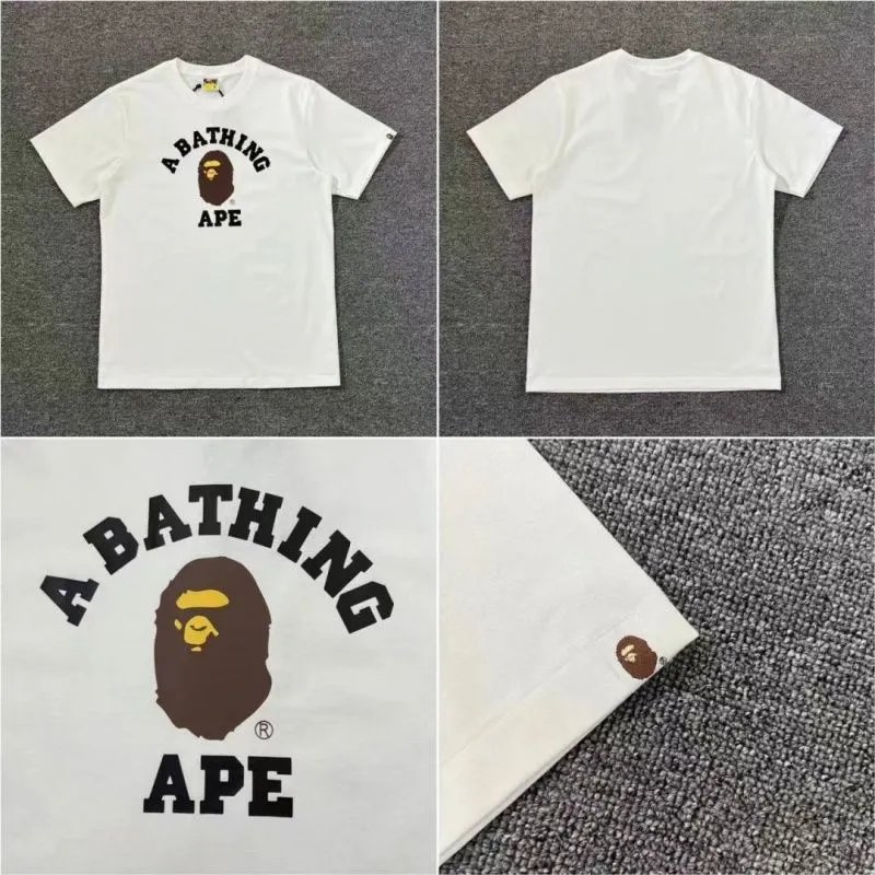 A Bathing Ape T-Shirts Head Graphic T-Shirt — white 007