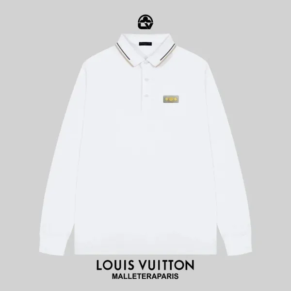 Louis Vuitton x Malletier Paris Long-Sleeve Polo White Tops Polo - 1