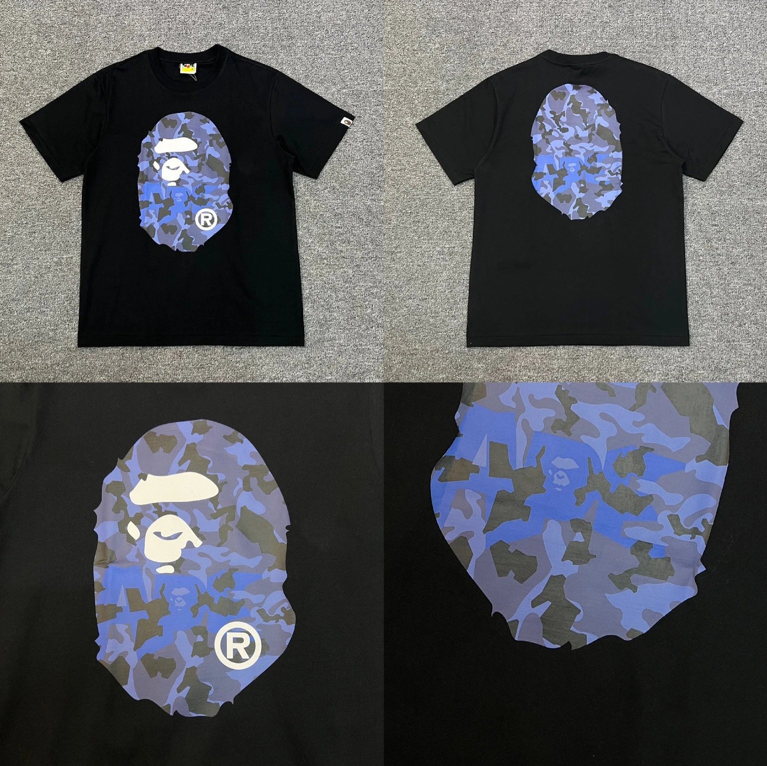 BAPE T-Shirts Short-Sleeve Graphic T-Shirt — XX326 black and blue