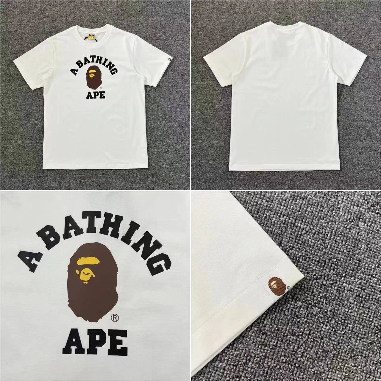 A Bathing Ape T-Shirts Short-Sleeve Head Graphic T-Shirt — XX253 white