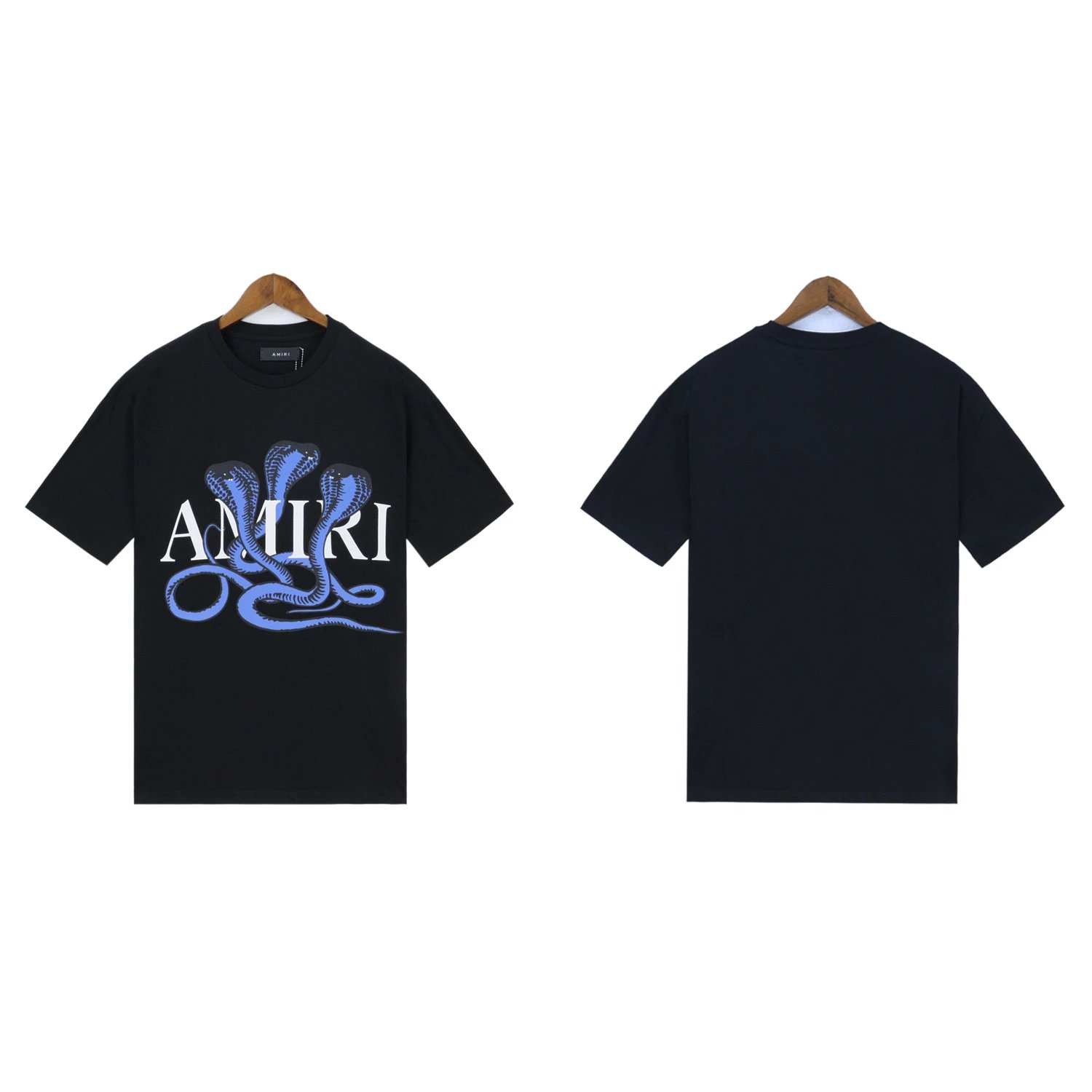 AMIRI T-Shirts Washed Graphic T-Shirt — 2005 Black and blue