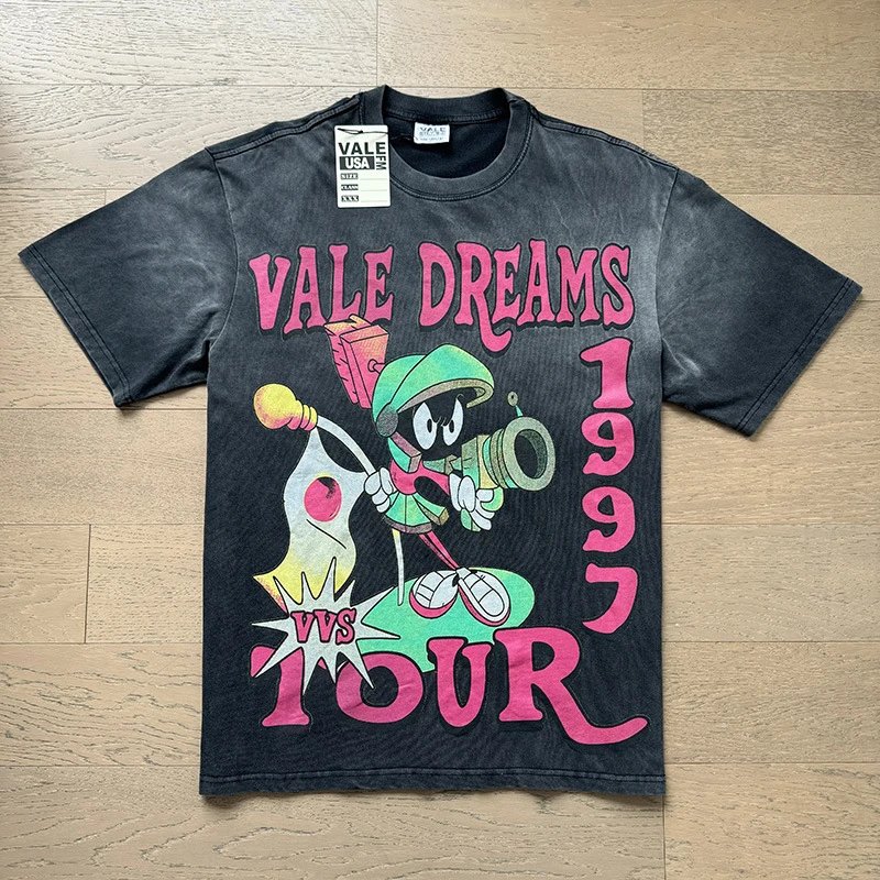 Vale Lives T-Shirts Washed graphic short-sleeve T-shirt — 8166 Washed black