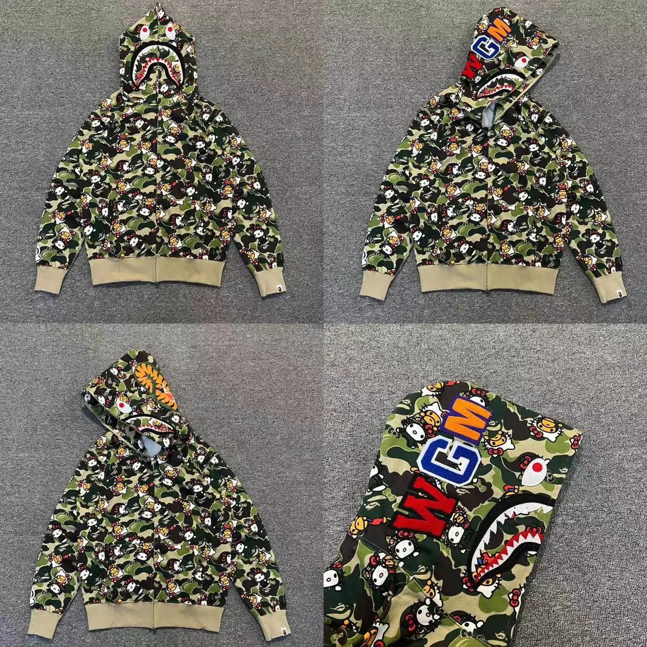 A Bathing Ape Hoodies & Sweatshirts Shark full-zip camouflage hoodie — XX219