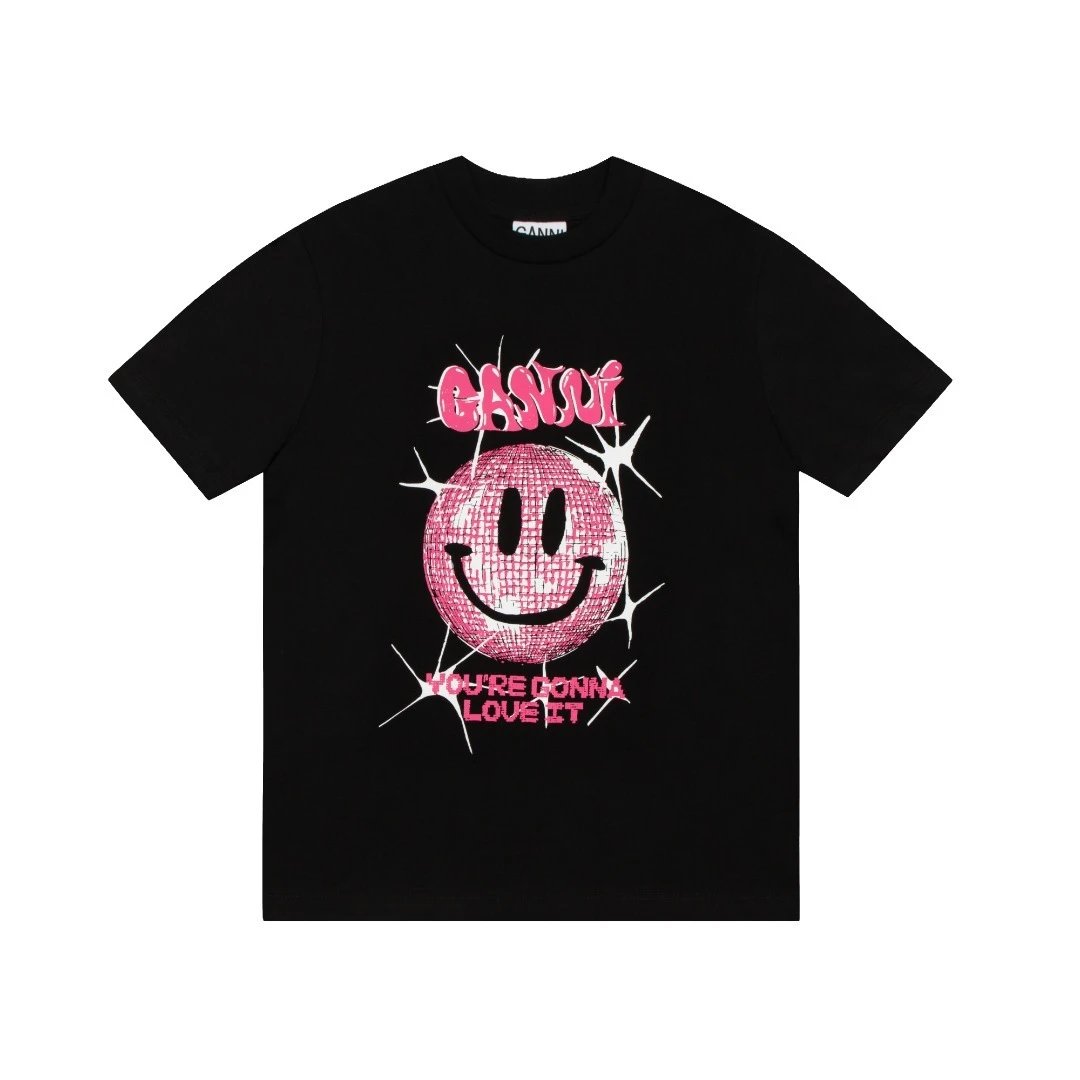 GANNI T-Shirts Graphic Print Short-Sleeve T-Shirt — 4