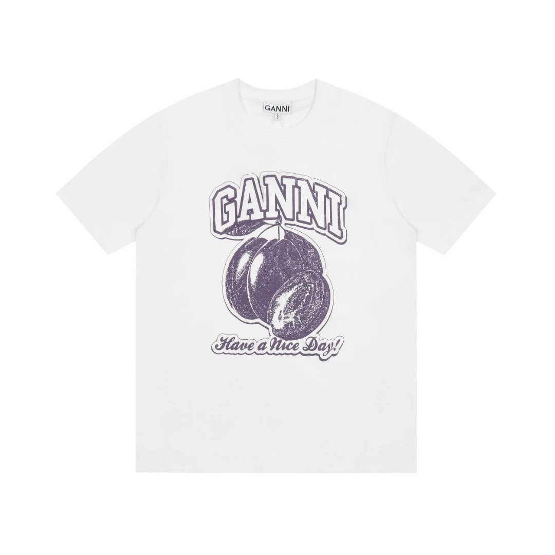 GANNI T-Shirts Graphic Print Short-Sleeve T-Shirt — 18