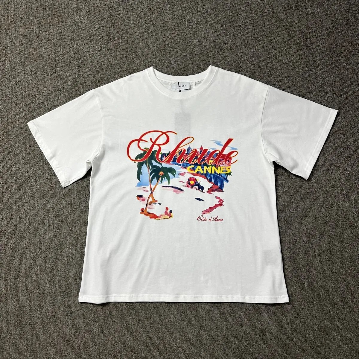 Rhude T-Shirts Cannes graphic print — 1195 white