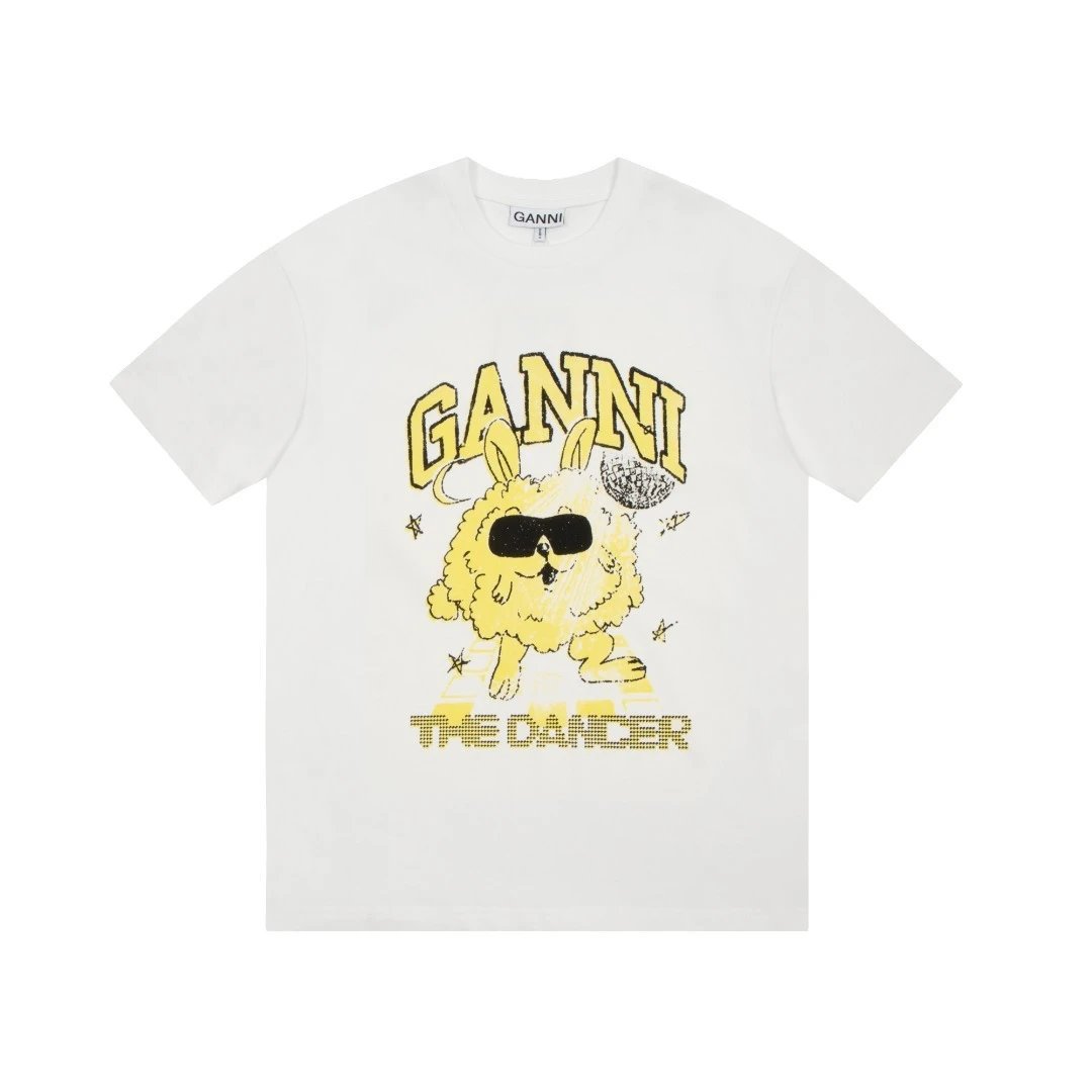 GANNI T-Shirts Graphic Print Short-Sleeve T-Shirt — 10