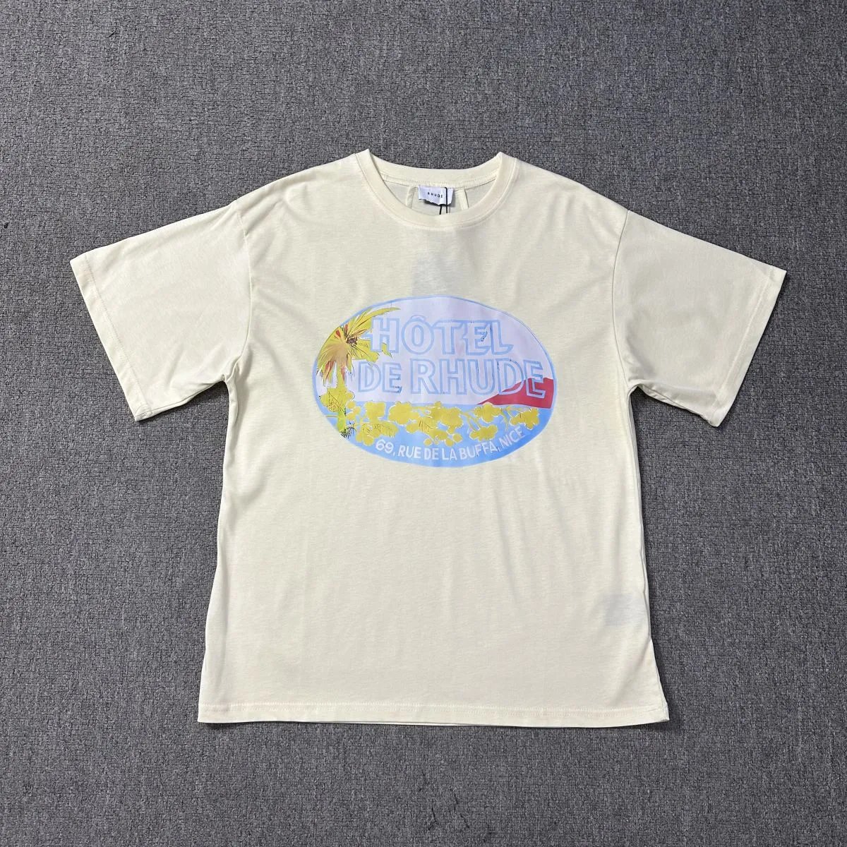 Rhude T-Shirts Cannes graphic print — 1197 Beige apricot