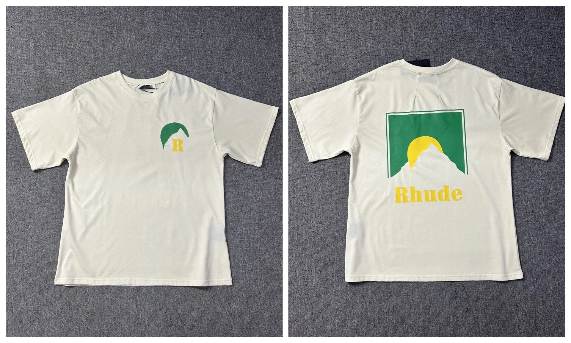Rhude T-Shirts Cannes graphic print — 1021 Beige apricot