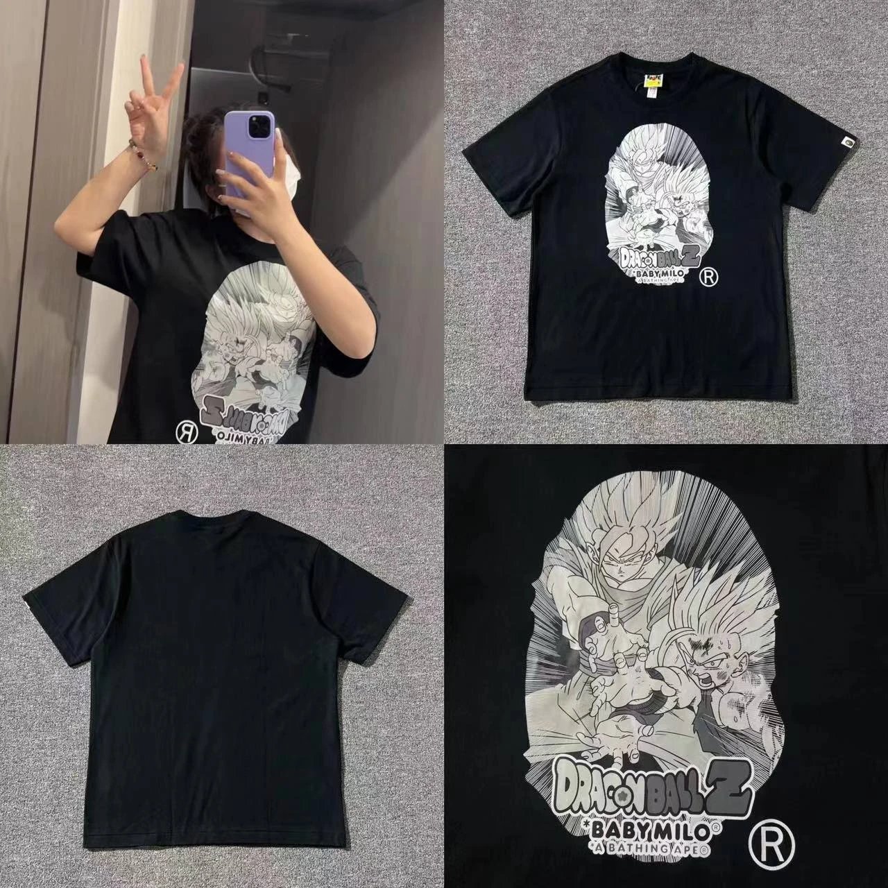 A Bathing Ape T-Shirts Short-Sleeve Head Graphic T-Shirt — 266 black