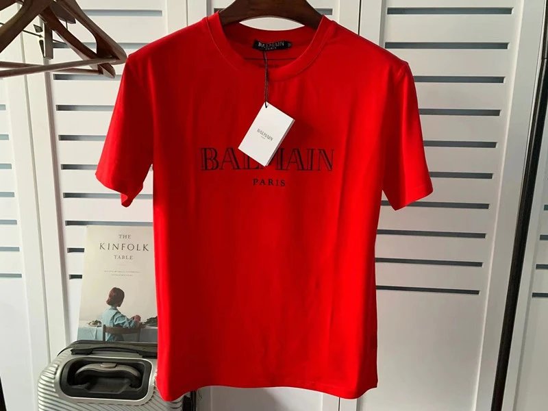 Balmain Logo Print Shoulder Stud Yellow T-Shirt - 41