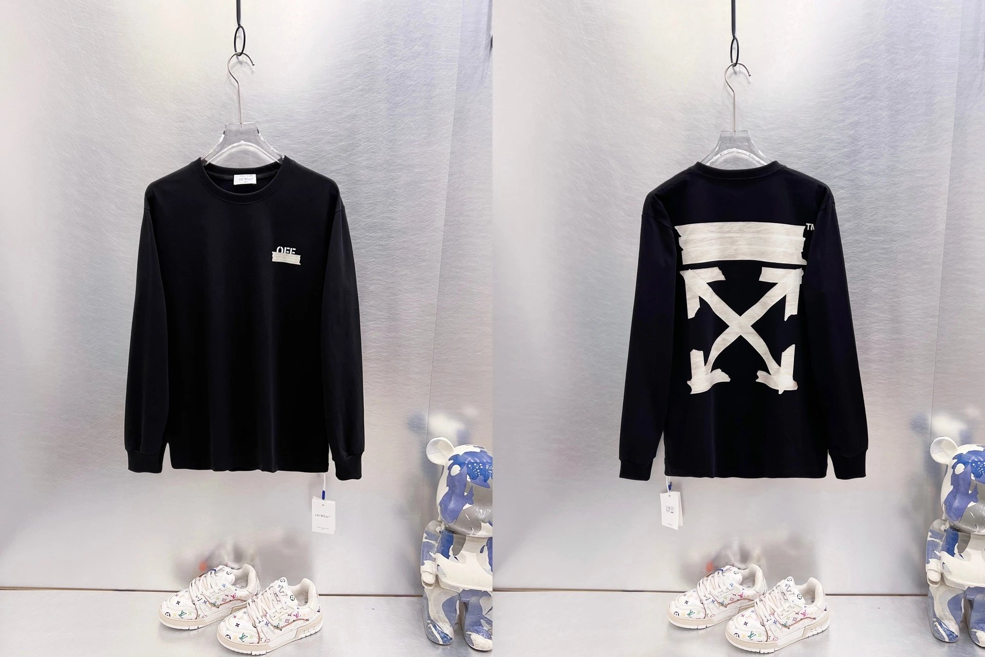 Off-White T-Shirts Long-Sleeve Graphic Arrow T-Shirt — 9631 Black
