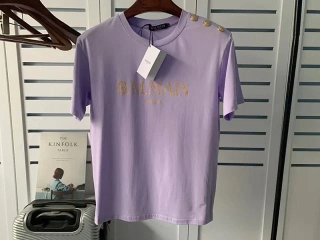 Balmain T-Shirts Logo-print short-sleeve T-shirt with shoulder buttons product detail image 11