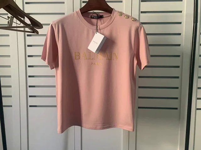 Balmain T-Shirts Logo-print short-sleeve T-shirt with shoulder buttons product detail image 12