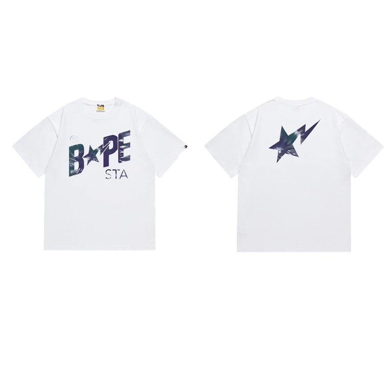 A BATHING APE T-Shirts Graphic Print T-Shirt — 115 white