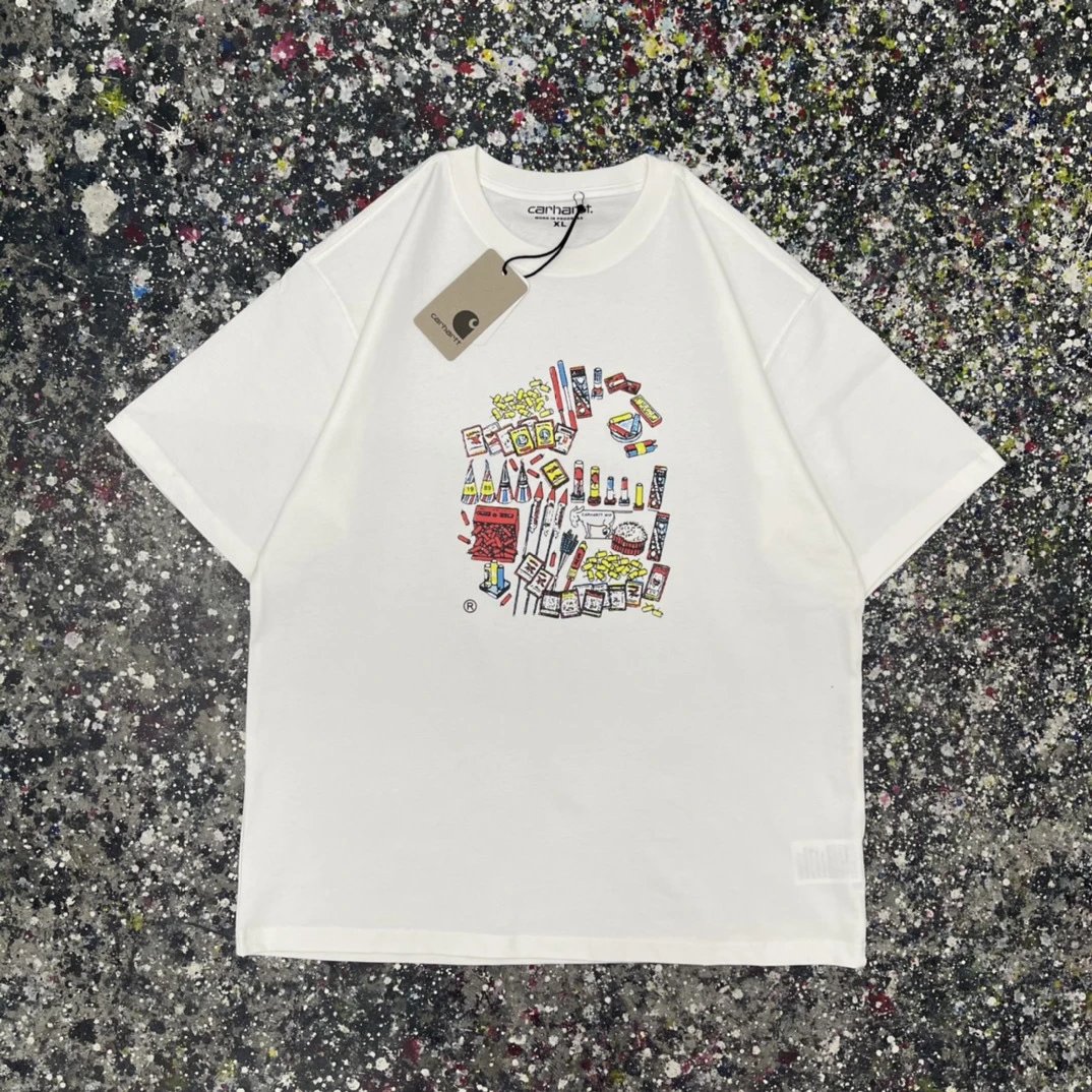 Carhartt T-Shirts Short-Sleeve Graphic Logo T-Shirt — 015 White