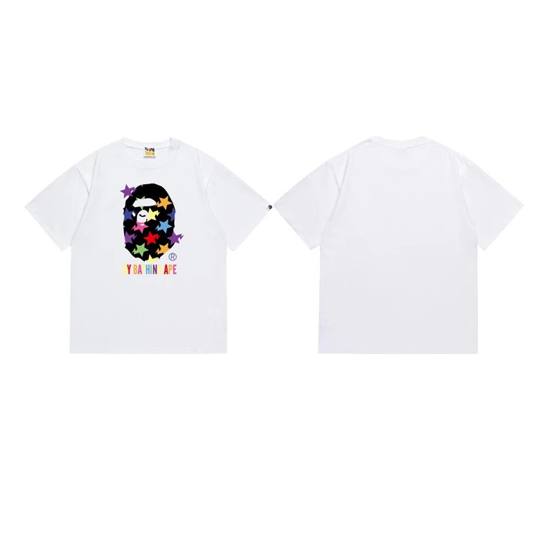 A Bathing Ape T-Shirts Short-Sleeve Graphic T-Shirt — 139 white