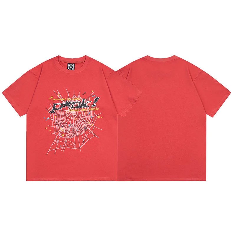Sp5der T-Shirts Graphic Print — S 10 Red