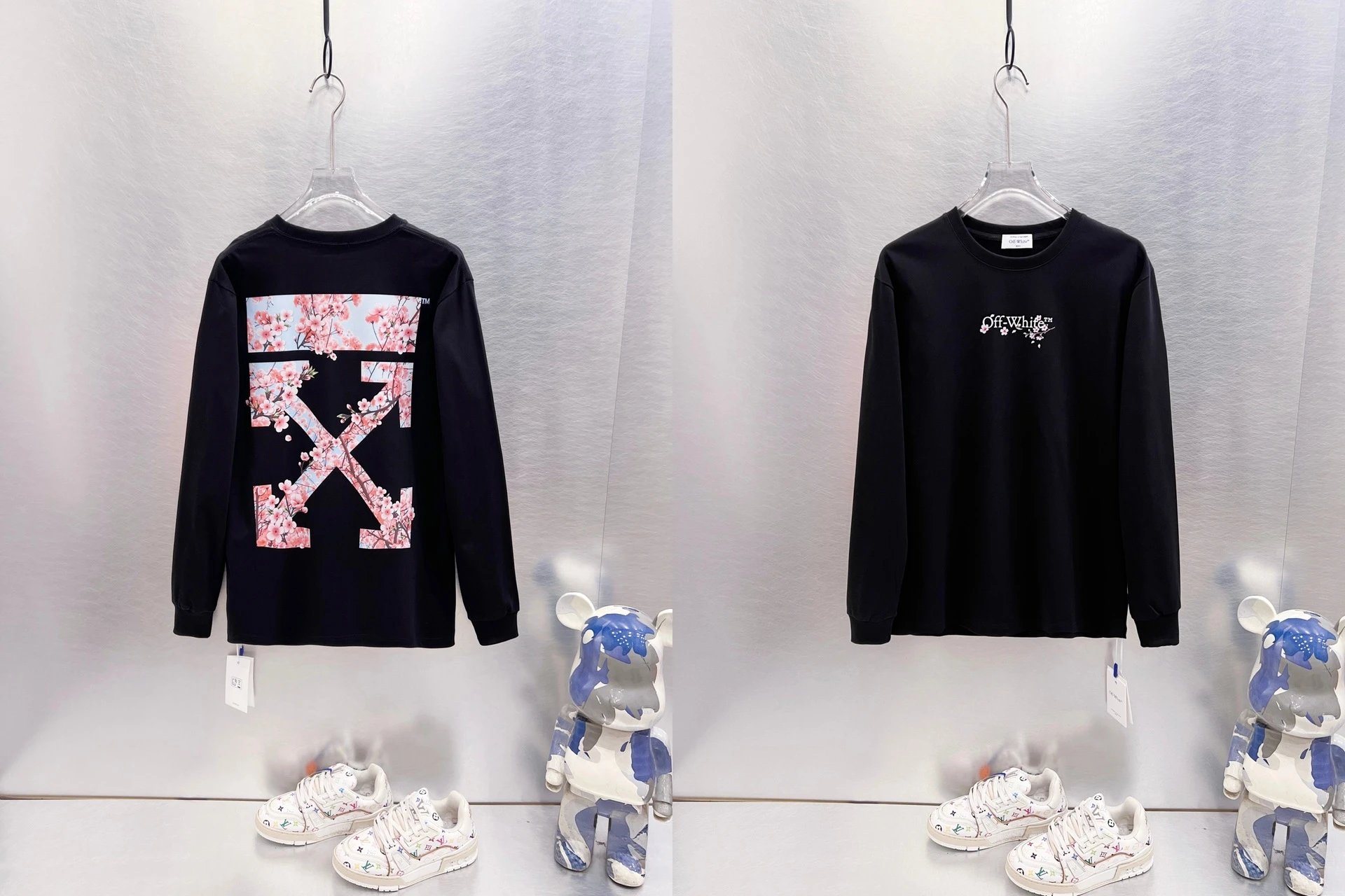 Off-White T-Shirts Long-Sleeve Graphic Arrow T-Shirt — 9635 Black