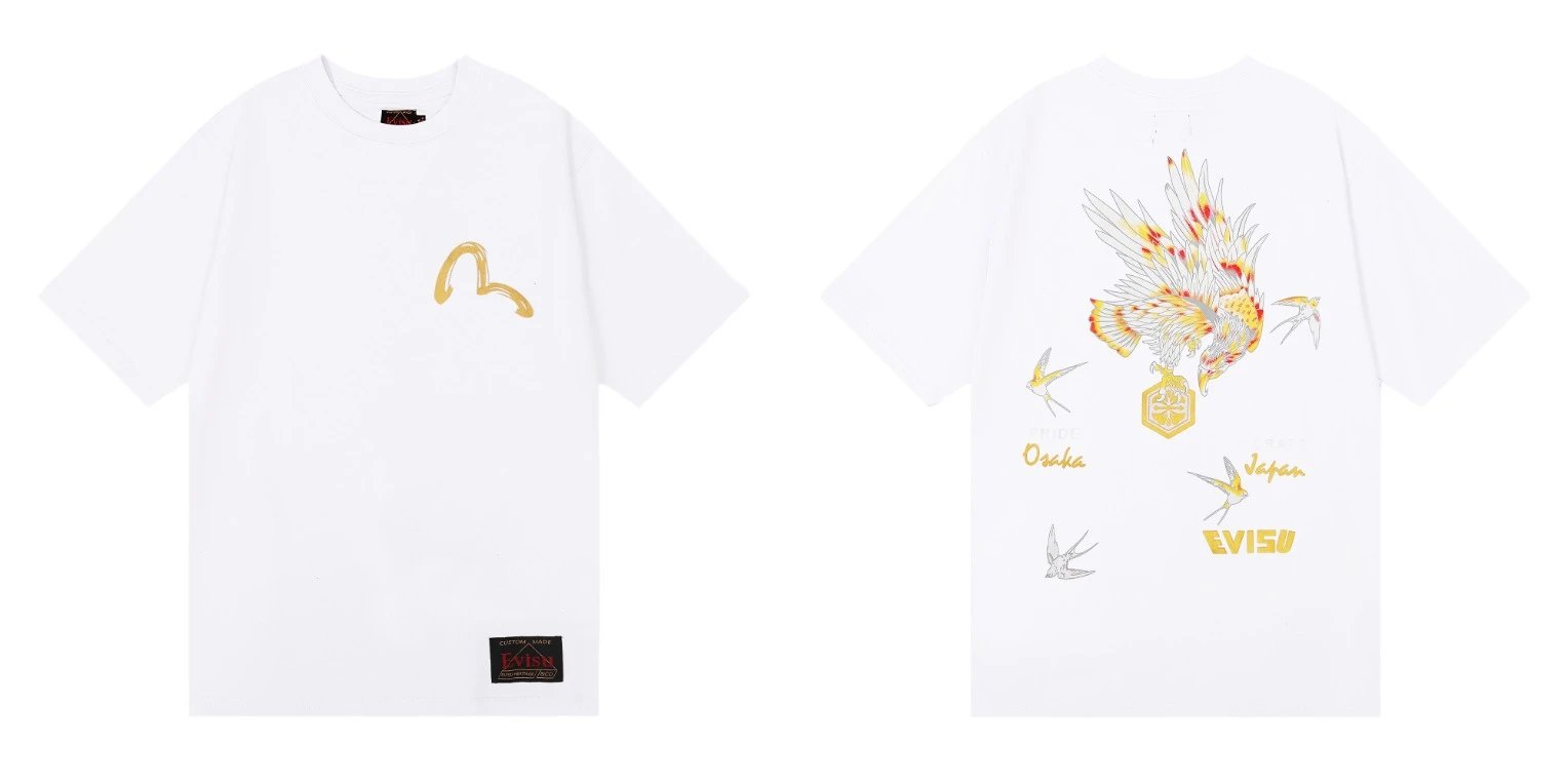 Evisu T-Shirts Short-Sleeve Graphic T-Shirt — QC 022 white