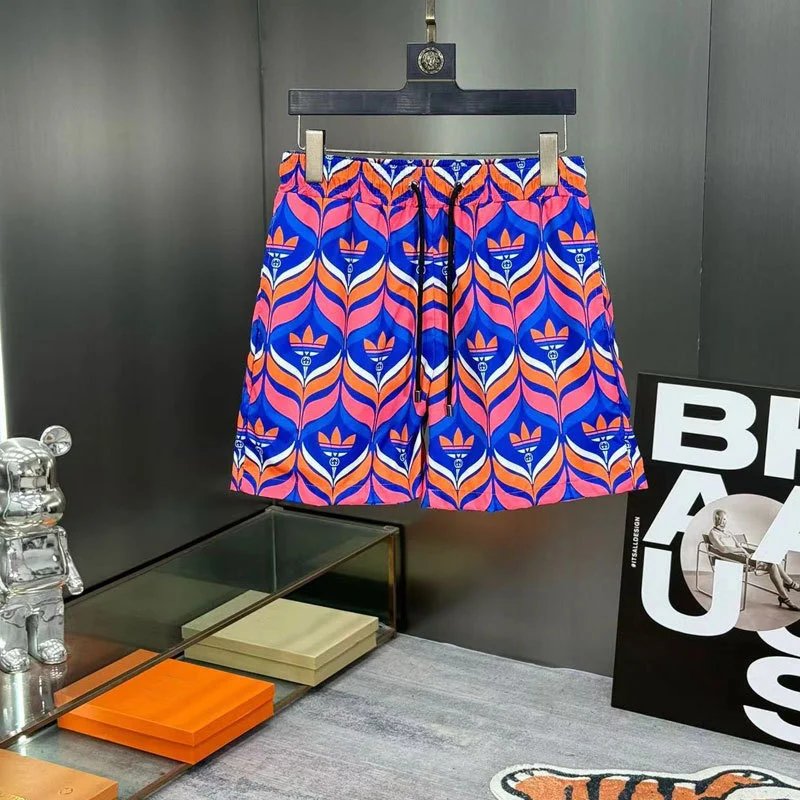 adidas Shorts Trefoil geometric-print drawstring image 4