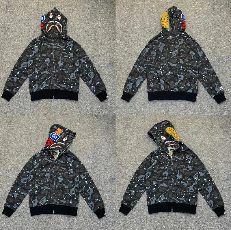 A Bathing Ape Hoodies & Sweatshirts Shark full-zip camouflage hoodie — XX099 Starry Night Glow